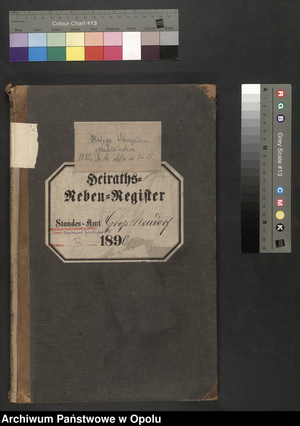 image.from.unit.number "Heiraths-Neben-Register Standes-Amt Gross Neudorf 1890"
