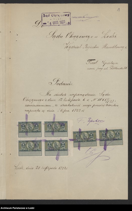 Obraz 3 z jednostki "Fiszla Epsztajn – handel drzewem opałowym"