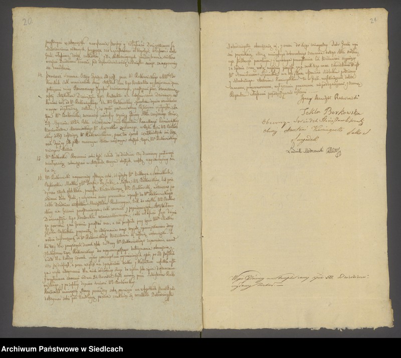 Obraz 15 z jednostki "[Akta notarialne notariusza Modrzewskiego Ludwika rok 1825 od nr 1 do nr 239]"