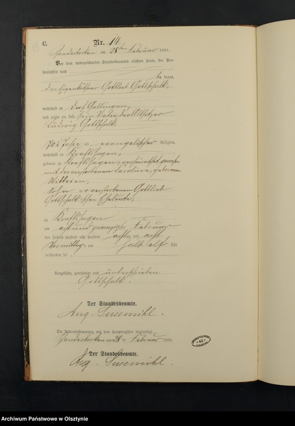 image.from.unit.number "Sterbe-Neben-Register Nr 1 - 85"