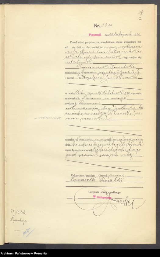 Obraz 19 z jednostki "Księga miejscowa zgonów tom IV [Rejestr główny zgonów]"