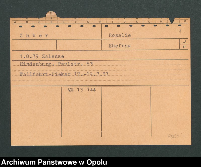 Obraz 3 z jednostki "[Zuber Rosalie, ur. 1.8.1879 Zalenze]"