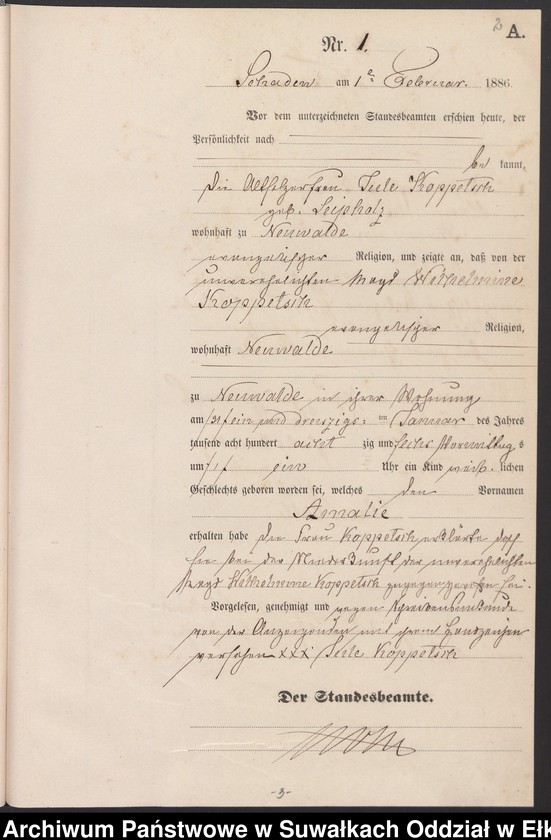 image.from.unit.number "Geburts-Haupt-Register des Königlich Preussischen Standes-Amtes Schaden Kreis Sensburg"