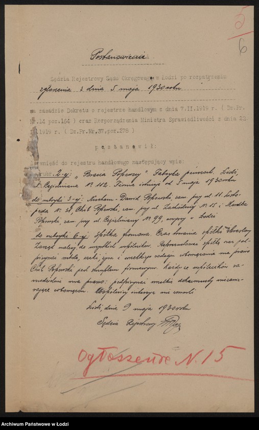 Obraz 8 z jednostki "Nuchem Dawid Popowski, Chil Popowski, Mordka Popowski- Bracia Popowscy- fabryka pończoch"