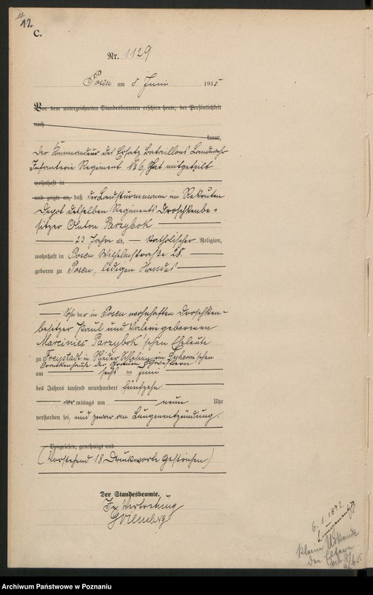 Obraz 14 z jednostki "Księga miejscowa zgonów tom III [Rejestr główny zgonów]"