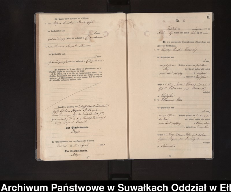 image.from.unit.number "Heiraths-Neben-Register des Königlichen Preussischen Standes-Amtes Orlen Kreis Loetzen"