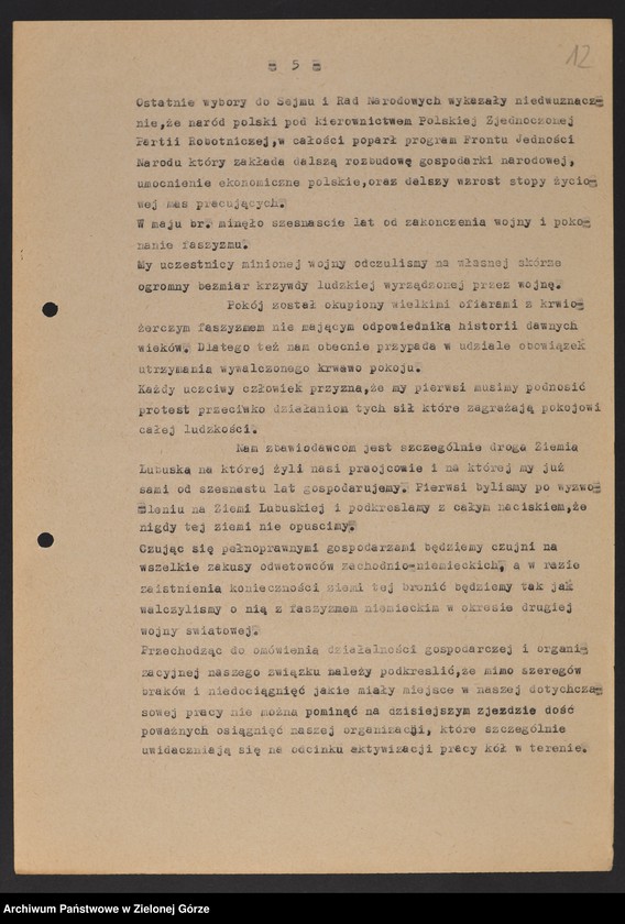 image.from.unit.number "Oddział Powiatowy ZBoWiD w Żaganiu. - Walny Zjazd Powiatowy z 16 czerwca 1961 r."