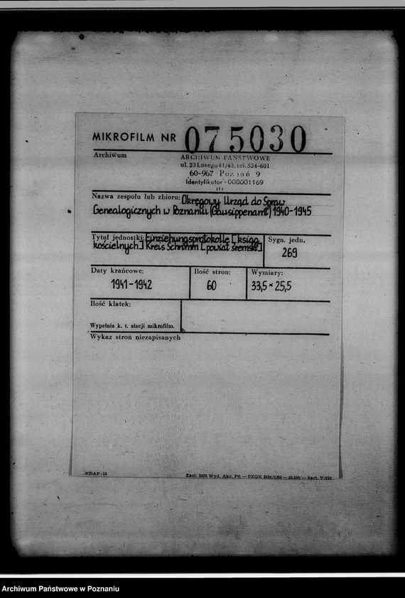 image.from.unit.number "Einziehungsprotokolle [ksiąg kościelnych] Kreis Schrimm [powiat śremski]"