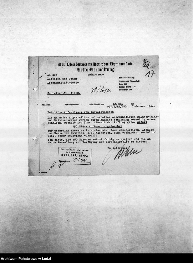 Obraz 20 z jednostki "Arbeitsressort [Produkcja i zapotrzebowanie materiałów dla resortów pracy]"