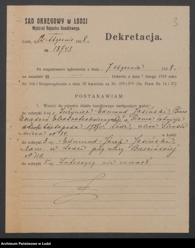 Obraz 5 z jednostki "Edmund Józef Jasiński- biuro urządzeń elektrotechnicznych"