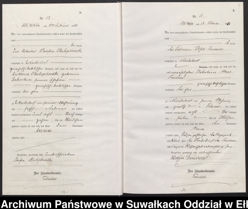 image.from.unit.number "[Geburts-Haupt-Register des Königlichen Preussischen Standes-Amtes Ukta Kreis Sensburg]"