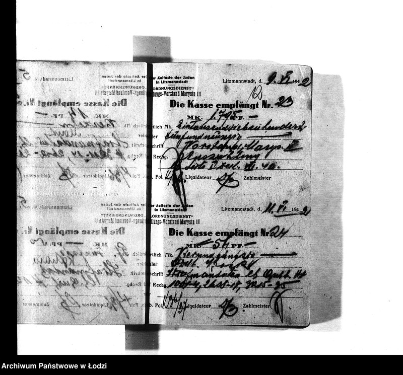 Obraz 14 z jednostki "[Pokwitowania otrzymanych pieniędzy, listy wypłat i inne]"