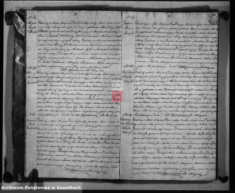 image.from.unit.number "Duplikat urodzonych, zaślubionych i umarłych parafij katolickiej wiżajńskiej na rok 1847"
