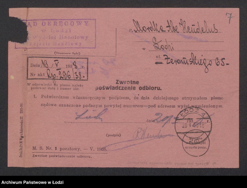 Obraz 9 z jednostki "Wolszal- Mordka Abe Hendelns- wyrób i sprzedaż szali"