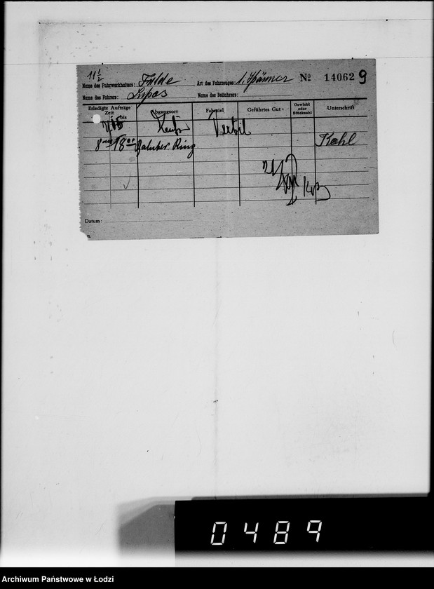 Obraz 13 z jednostki "A.Fulde [rachunki za usługi transportowe dla Getta]"