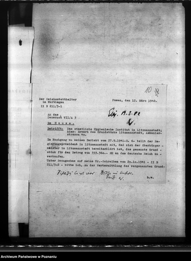 Obraz 14 z jednostki "Hygienisches Institut - Litzmannstadt"