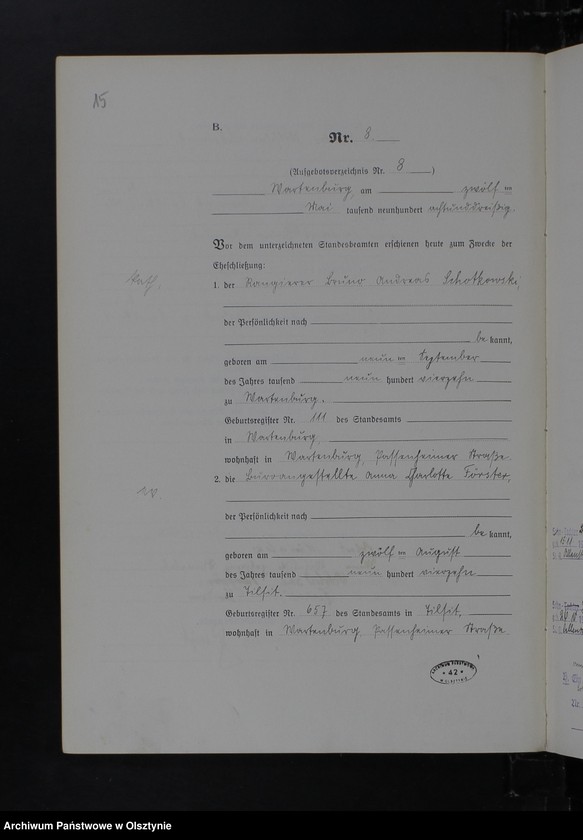 image.from.unit.number "Heirats-Haupt-Register Tom I, Nr 1 - 16"