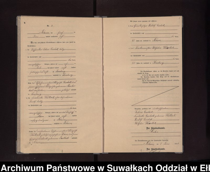 image.from.unit.number "Heirats-Neben-Register des Preussischen Standes-Amtes Rhein Kreis Lötzen"