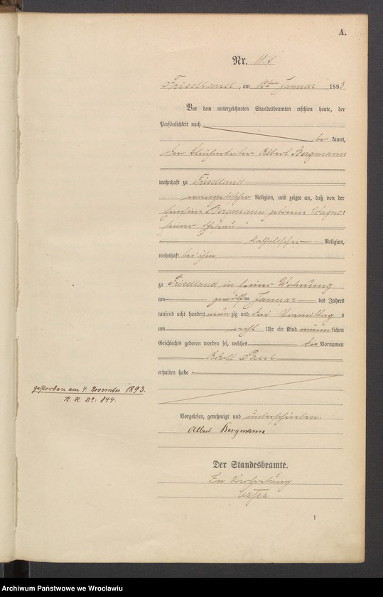 image.from.unit.number "Księga urodzeń USC Mieroszów (Friedland) 1893"