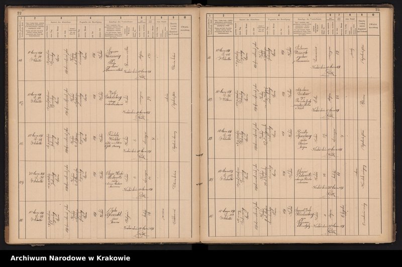image.from.unit.number "Księga obejmująca wpisy wypadków śmierci Izraelitów w okręgu metrykalnym Krakowskim na rok 1891"