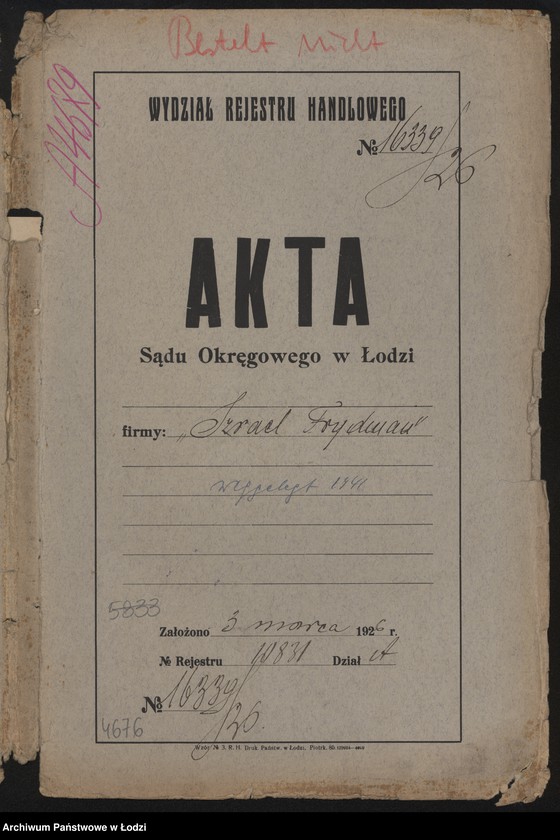 Obraz 2 z jednostki "Izrael Frydman – przemiał zboża"