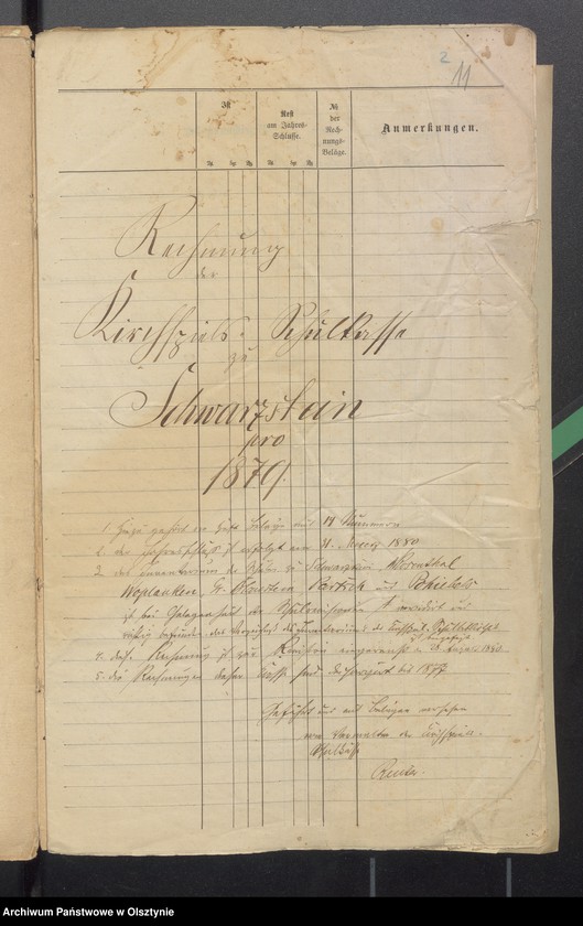 image.from.unit.number "Rechnung der Kirchspiels Schul-Kasse zu Schwarzstein"