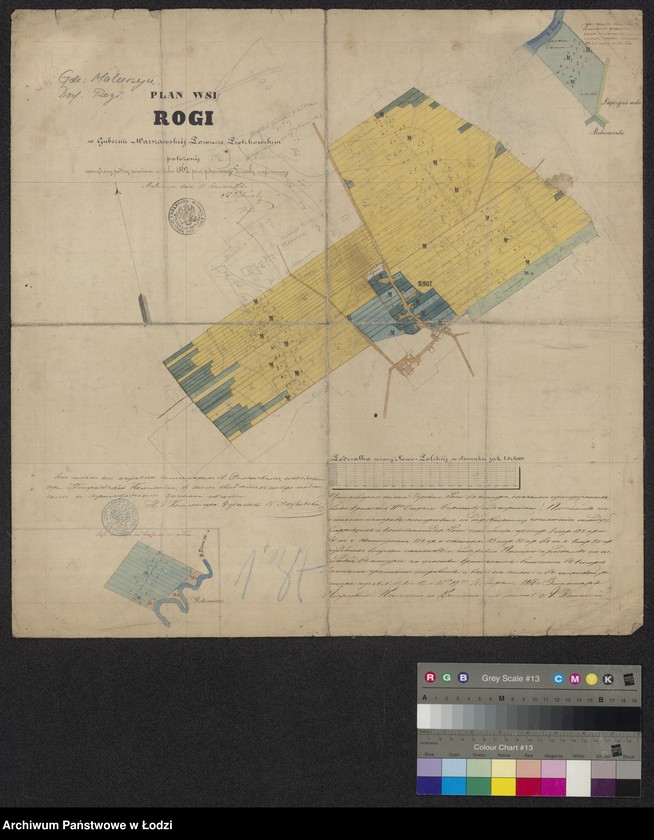 Obraz 1 z jednostki "Plan wsi Rogi w guberni warszawskiej powiecie piotrkowskim położonej"