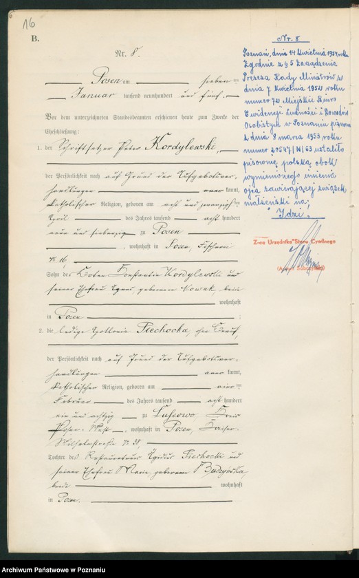 Obraz 17 z jednostki "Księga miejscowa małżeństw tom I"