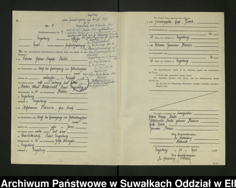 image.from.unit.number "[Heirats - Register (Neben - Register) Standesamt Angerburg einschl. der Bezirke, Gr. Strengeln, Prinowen und Kehlen Kreis Angerburg]"