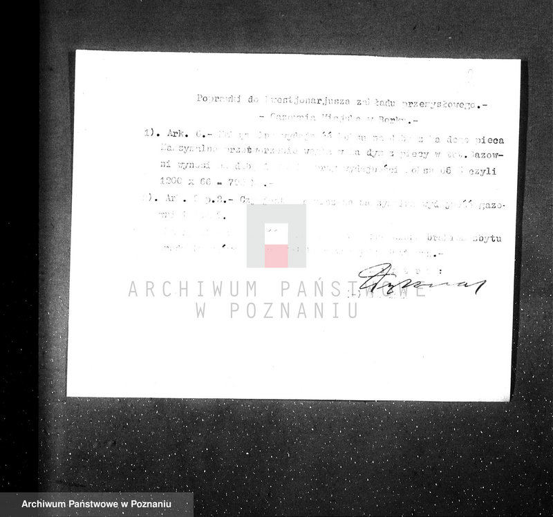 Obraz 6 z jednostki "Kwestionariusz Gazownia Miejska w Borku pow. Gostyń"