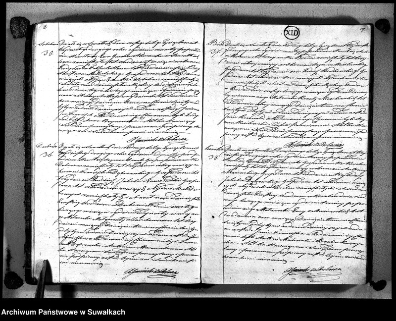 Obraz 14 z jednostki "Księga duplikat urodzonych, zaślubionych i zmarłych urzędnika stanu cywilnego, parafyi suwalskiey na rok 1832"