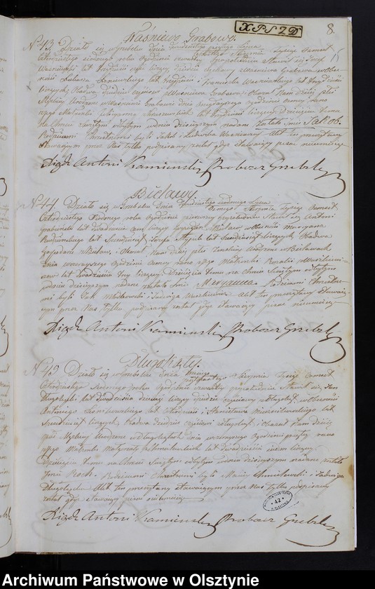 image.from.unit.number "Duplikat Aktów Urodzenia, Zaślubień, Zeyścia za Rok 1847 z Parafii Grzebskiey"