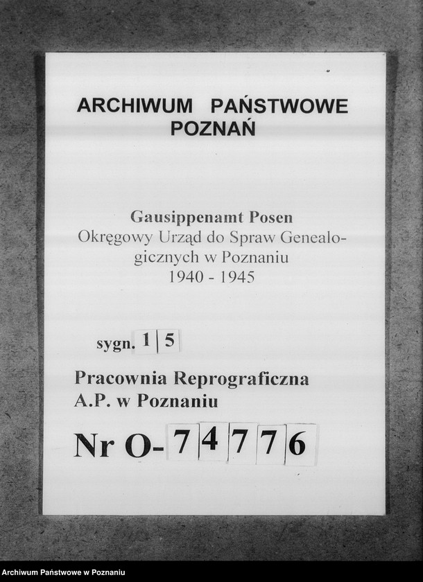 Obraz 1 z jednostki "Mitteilungen an sämtliche Stadt - und Kreissippenämter des Gaues Warthelands"