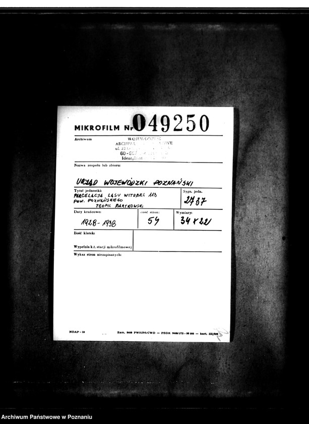 Obraz 2 z jednostki "Parcelacja lasu Witobel 113 powiatu poznańskiego Teofil Bartkowiak"