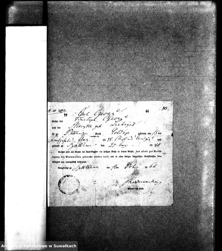 image.from.unit.number "Dokumenty k aktam o brakosočetavšichsja v Evangeličesko-Augsburgskom Vižajnskom Prichode v 1872 godu"