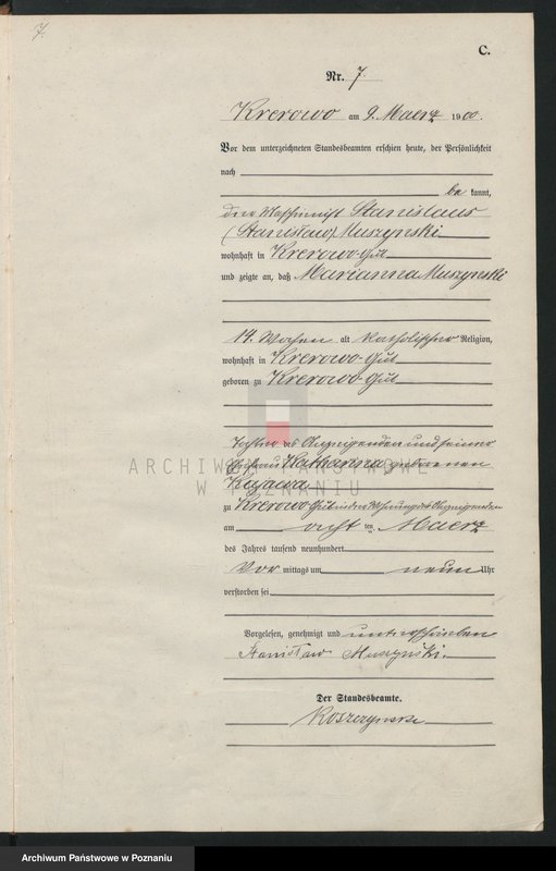 Obraz 10 z jednostki "Sterbe-Haupt-Register"