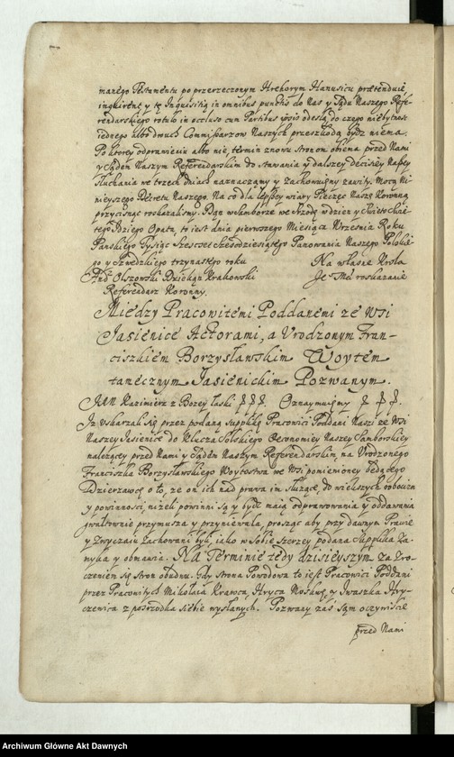 image.from.unit.number ""Akta i dekreta sądów J. K. M. referendarskich za panowania Jana Kazimierza - - króla polskiego - - Za urzędu Andrzeja z Olszowej Olszowskiego dziekana krakowskiego, proboszcza poznańskiego, gnieźnieńskiego, warszawskiego kanonika, a po tym nominata biskupa chełmińskiego, referendarza koronnego. Annorum 1660 et 1661"."