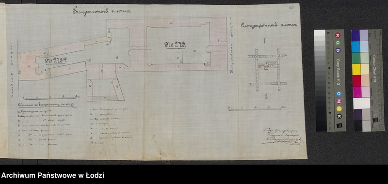 image.from.unit.number "Ob˝ utverždenìi plana na postrojku Hajmom˝ Blavatom˝ v˝ g[orode] Lodzi po Zahodnej ul[ice] pod˝ No 275a, 4h˝ ètažnago kamennago doma s˝ takimi-že fligelâmi"