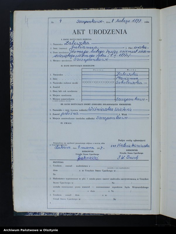 image.from.unit.number "Księga urodzeń Nr 1 - 68,1 - 80,1 - 76,1 - 79 i 1 - 77 /bez 1880,81 i 83/ /przepisana w języku polskim z oryginału niemieckiego w dniach 9.03.21.03.1957/"