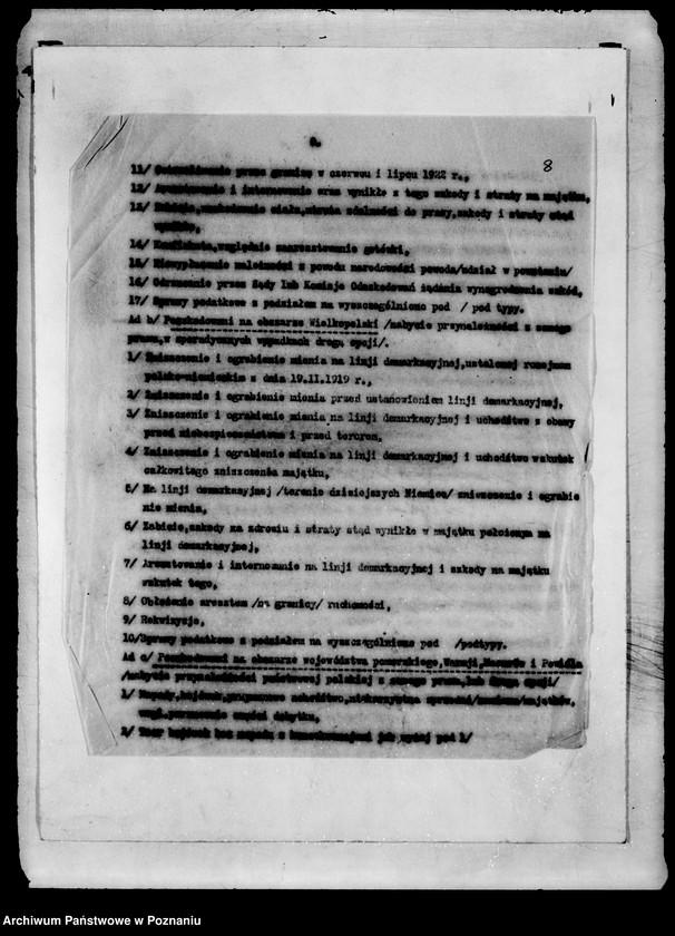 Obraz 12 z jednostki "/Sprawozdanie z działalności Związku Obrony Kresów Zachodnich w dziedzinie rejestracji i dochodzenia pretensji obywateli polskich poszkodowanych przez państwo niemieckie/"