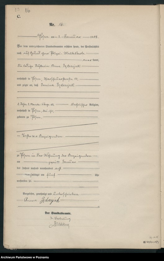 Obraz 18 z jednostki "Księga miejscowa zgonów tom I [Rejestr główny zgonów]"