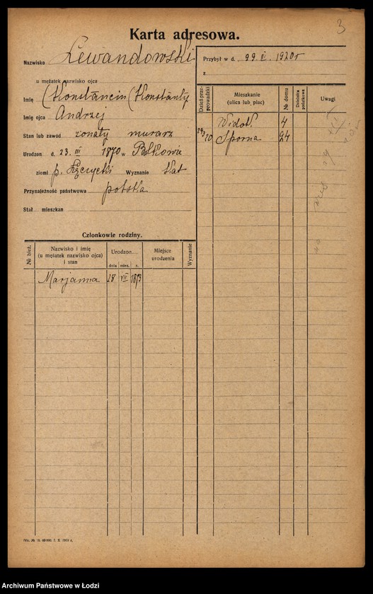 Obraz 5 z jednostki "[Spis ludności Łodzi] Lewandowski - Lewertow"