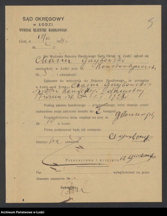 Obraz 7 z jednostki "Chaim Grzybowski- magazyn okryć damskich, manufaktury i dodatków krawieckich"