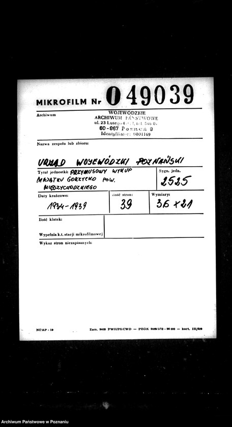 Obraz 2 z jednostki "Przymusowy wykup majątku Gorzycko powiatu międzychodzkiego"