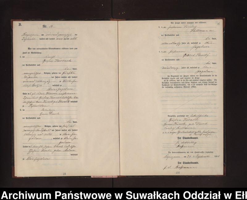 image.from.unit.number "Heiraths-Neben-Register des Preussischen Standes-Amtes Rydzewen Kreis Loetzen"