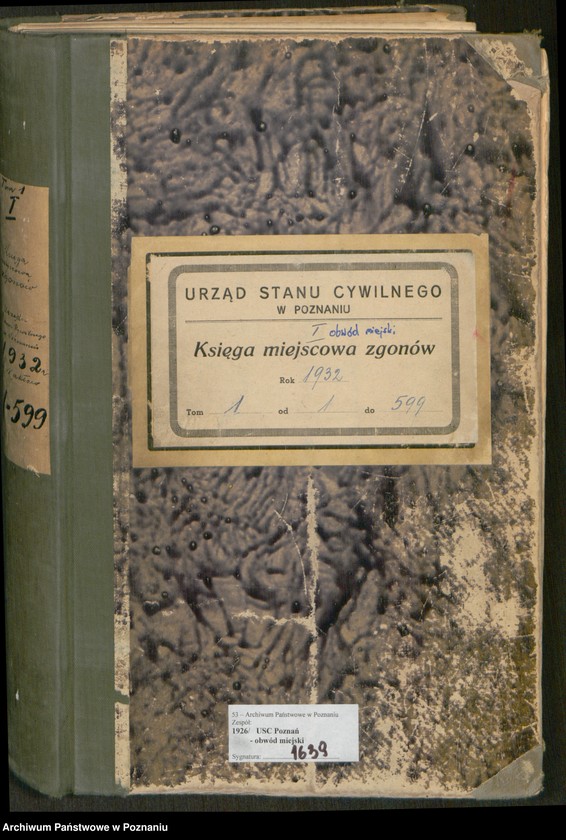 Obraz 2 z jednostki "Księga miejscowa zgonów tom I [Rejestr główny zgonów]"