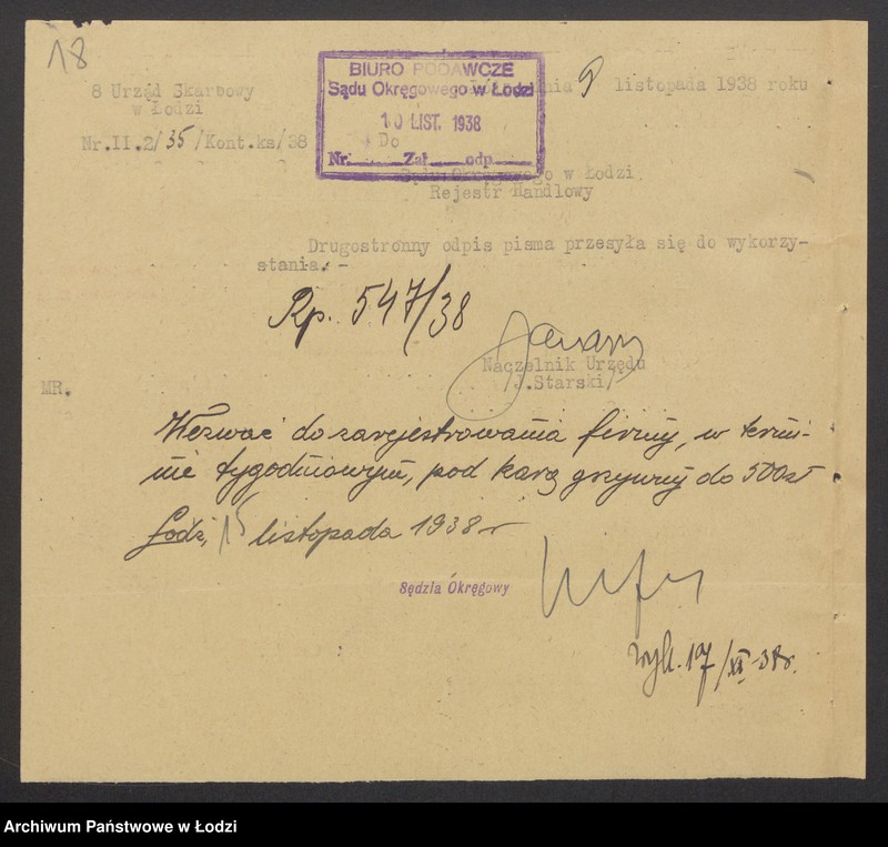 Obraz 20 z jednostki "Michał Lajb Winter- sprzedaż towarów bawełnianych i półwełnianych"