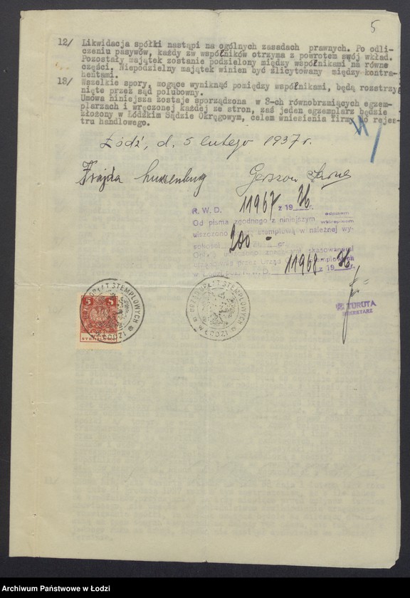 Obraz 7 z jednostki "Frajda Luksenburg, Gerszon Sarna- skład papieru"