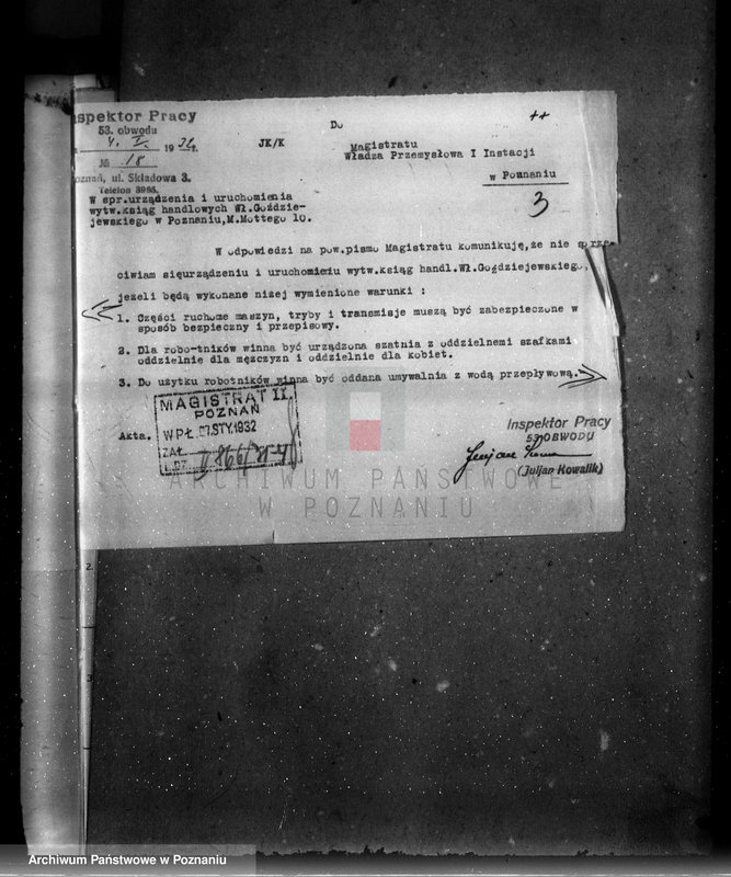 image.from.unit.number "Zatwierdzenie wytwórni wyrobów papierniczych nr 475 Władysława Goździejewskiego w Poznaniu"