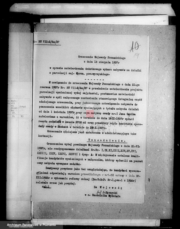 Obraz 20 z jednostki "Operat szacunkowy i parcelacyjny część II majątku Wyrza powiatu wyrzyskiego administracja przejściowa majątku Wyrza"